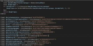 Screenshot of second stage AutoIt script (Source - DarkTrace)