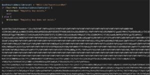 Screenshot of the ‘infect.ps1’ PowerShell script observed in the attack (Source - DarkTrace)